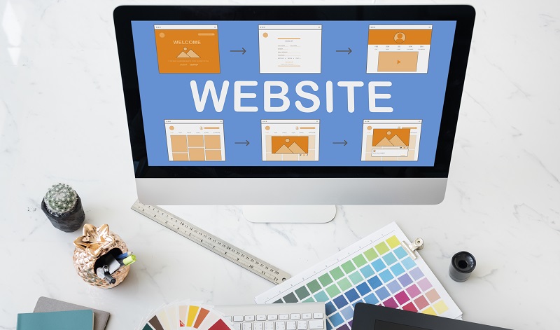 Mockup of modern website design reflecting brand identity.